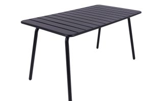 MaximaVida Max Metalen tafel 150 x 80 cm zwart robuuste terras tafel stevig schuinvoor