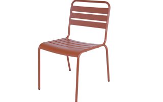 MaximaVida Metalen Max Stoel Sand Texture zandstraal Roestbruin 1 stuk