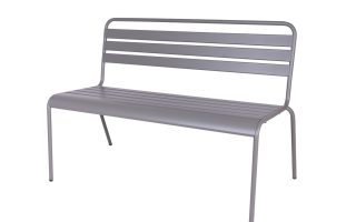 MaximaVida Metalen Max bank Sand Texture zandstraal Muisgrijs zijaanzicht