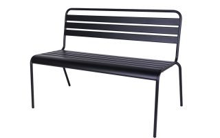 MaximaVida Metalen Max bank Sand Texture zandstraal zwart schuinvoor