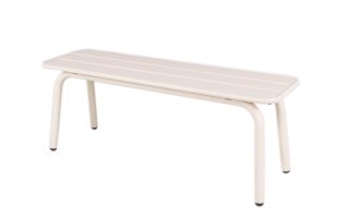 MaximaVida metalen tuinbank Max 120 cm ivoor - zonder rugleuning