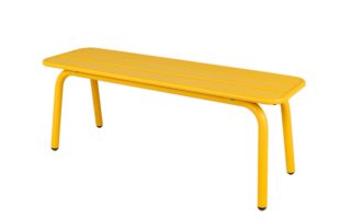 MaximaVida metalen tuinbank Max 120 cm okergeel - zonder rugleuning