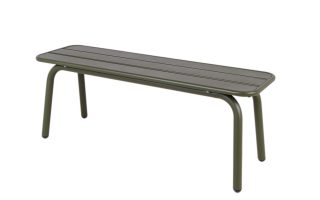 MaximaVida metalen tuinbank Max 120 cm olijfgroen - zonder rugleuning