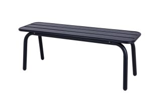 MaximaVida metalen tuinbank Max 120 cm zwart - zonder rugleuning schuin